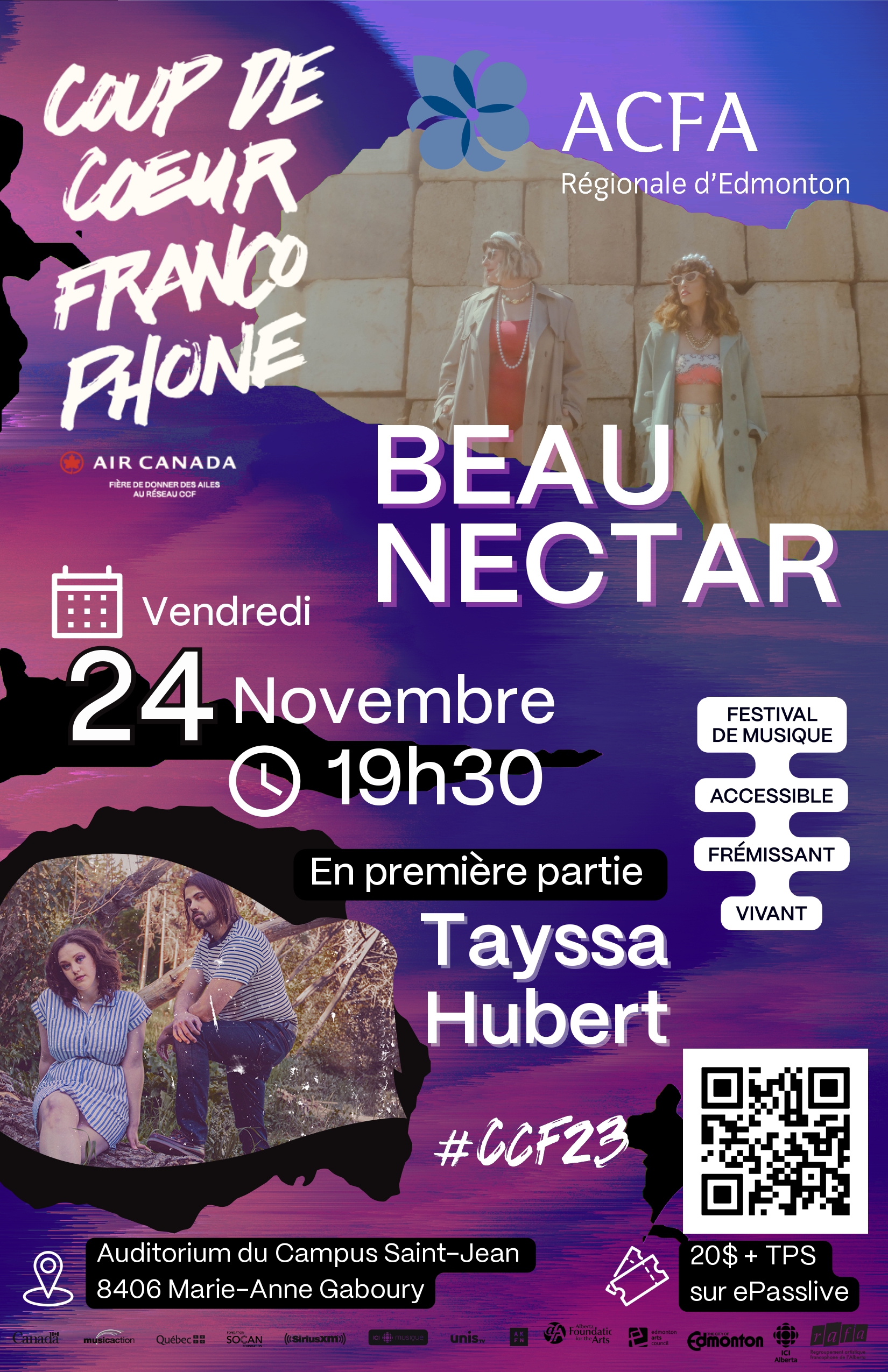 Beau Nectar et Tayssa Hubert au Coup de coeur francophone 2023